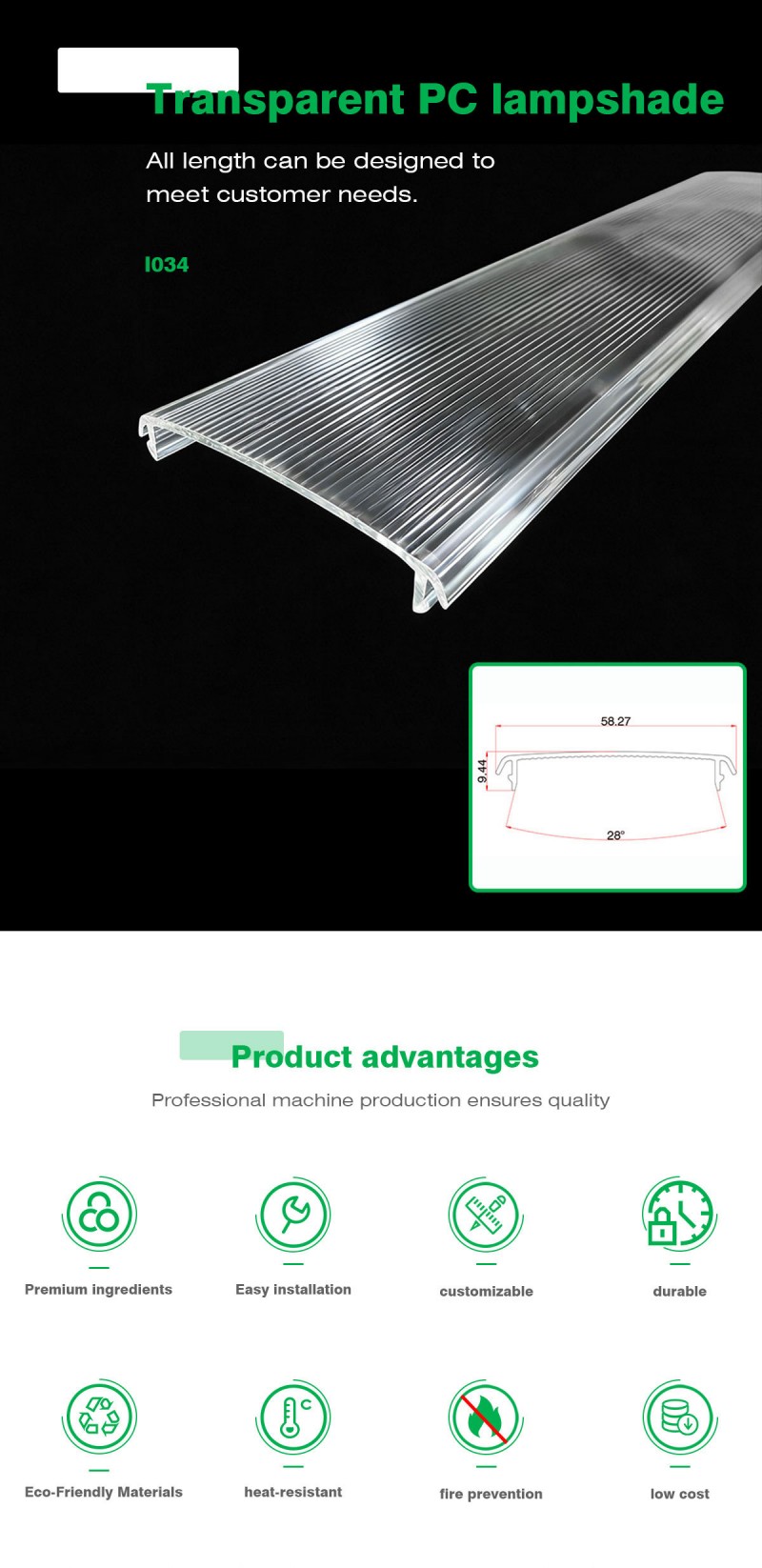 Polycarbonate Transparent Extruded Lampshade Polycarbonate Transparent Extruded Lampshade
